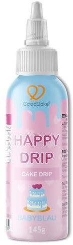 GoodBake Happy Drip Babyblau 145g, Cake Drip, Kuchenglasur aus Schokolade zum Dekorieren & Verzieren für Kuchen, Torten, Donuts, glutenfrei