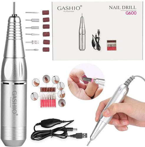 GASHIO® Maniküre Set Elektrisch | Nail Drill Mini | Nagelfeile Elektrische | Nagelfräser für Gelnägel | Nagelmaschine Für nägel | Nagelschleifer 30,000u/MIN | Nagelfeile Gelnägel | Fräser für Gelnägel