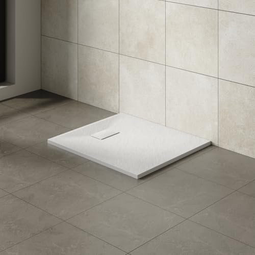 Aquariss SMC Receveur de douche rectangulaire antidérapant pour cabine de douche Blanc 900 x 800 mm