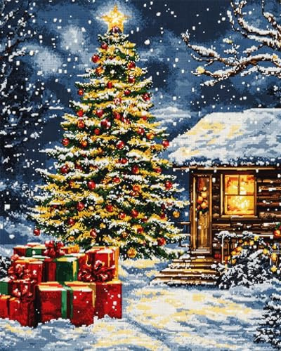 N.LANSHAN DIY Latch Hook Kit Large Rug Cartoon Christmas Tree Rug Kit Latch Hook Fantasy Landscape Latch Hook Rug Kits for Beginners DIY Needlework Crocheting Rug Kit Home Decor 60x90cm