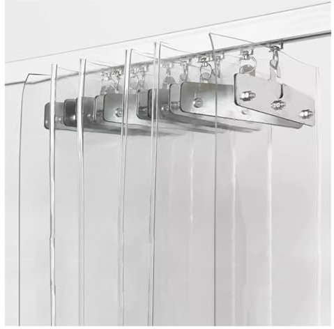 QHLTY Rideau de Porte Pliable en PVC Transparent Rideau de Porte Coulissante Rideau Laniere PVC Convient aux Cloisons Anti-poussière des Véhicules D'usine(135x200cm)
