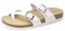 Mesing Ciabatte Infradito Donna Uomo Estive con Plantare in Sughero Comodi Sandali Ortopedici Pelle Scamosciata Antiscivolo Pantofole XZ901-White-EU43