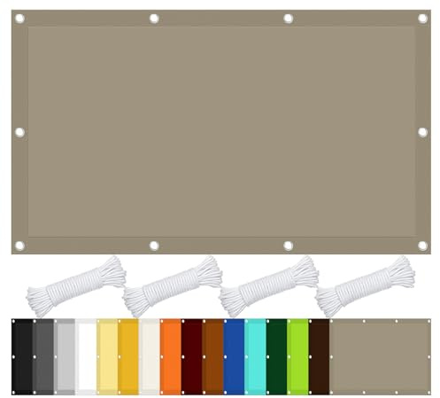 Sonnensegel mit Ösen 290 x 290 cm 98% Uv-Schutz Sonnenschutz Sunprotect Sonnensegel Outdoor Schattiernetz mit Ösen Ohne Bohren Seil für Garten Camping, Taupe