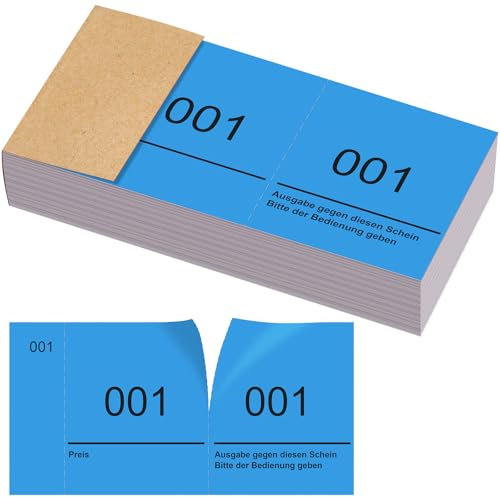 Nezyo Doppelnummern Blöcke 1-100 Tombola Lose mit Zahlen Nummernblöcke Zahlenblöcke 10 cm X 5 cm für Garderobe, Verlosung, Veranstaltungen, Partys, Messen und Bewirtungen(Dunkelblau)