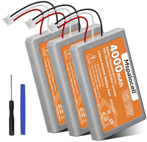 Mspalocell 4000mAh PS5 Controller Akku für Sony PlayStation 5 / LIP1708, PS5 Dualsense Controller CFI-ZCT1W CFI-ZCT1J, PS5 Akku 3 Stücke