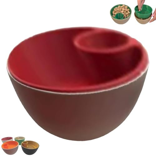 3D Impreso Nut & Seed Bowl, The Perfect Snack Bowl, Juego de tazón de pistacho de doble plato con almacenamiento de conchas, organizador de aperitivos 2 en 1, Party and Home Use for Fruit, Cherries