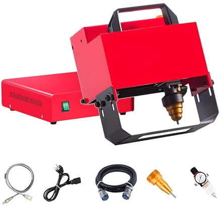 EpyGnom Metal Electric Dot Peen Engraving Marking Machine Pneumatic Marking Machine with Air Pressure Regulating Valve for Logo Tag Metal Plate Serial Numbers VIN Code Chassis Number TypeD