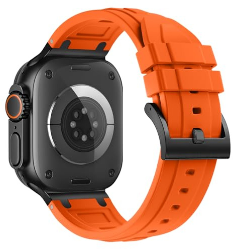 Compatible with Apple Watch Series 11 10 Strap 46mm,Ultra 3/2/1 49mm Silicone Straps Compatible with iWatch Series 9/8/7/6/5/4/SE 3 45mm 44mm with Stainless Adapter