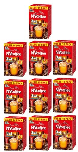 100 x NY 3 in 1 Original Coffee Instant Sticks - NEW & Improved Rich Roast Taste – Ideal for Home, Office & Travel