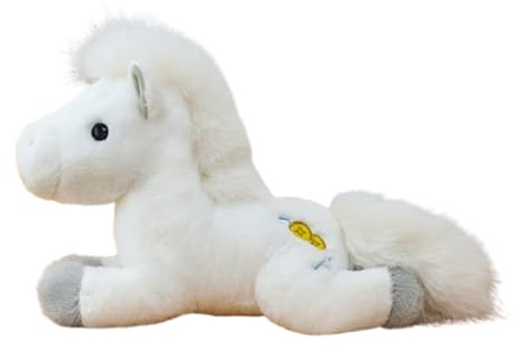 Xiyocadt uscheltiere Pferd Kuscheltier Plüschtier Plüschtier Pferd Weißes Kuscheltier Puppe Stofftier Simulation Pony für Kinder Freundin Geschenk Geburtstag Weihnachten, (25cm,Weiß)