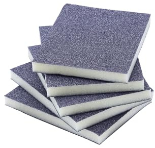 ProDec 5 pk Coarse Grit Flexible Foam Filled Sanding Pad | for Flat & Curved Wood & Metal Surfaces Including Window Sills, Architraves, Skirting Board, Pipes, Railings, Furniture