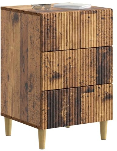 vidaXL Nachttisch Altholz 43 x 41 x 66,5 cm Holzwerkstoff, Stylisches Schlafzimmermöbel, Vintage-Nachtisch, platzsparender Tisch für Stauraum, vielseitig nutzbar