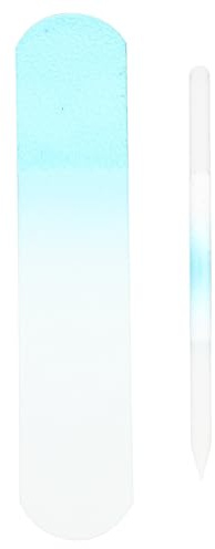 Mikikit 2 Limas de Vidrio Cilíndricas para Uñas Gruesas, Lavables y Suaves, Ideales para Manicura en Casa y Salón de Belleza