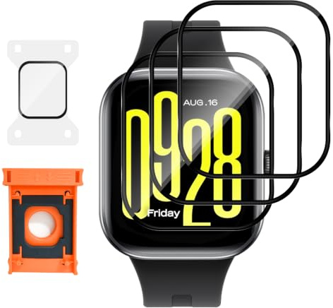 Lutree Protector de Pantalla para Xiaomi Redmi Watch 5 Active, 3 Piezas 3D Cobertura Completa Fácil de Instalar, HD Anti-Arañazo Antihuellas Flexible Película Protectora