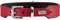 HUNTER Hundehalsband BASIC, Farbe: rot/schwarz, Pflegeleichtes Spaltleder, Raffinierte Nahtführung, Dezentes Design, Größe: 37