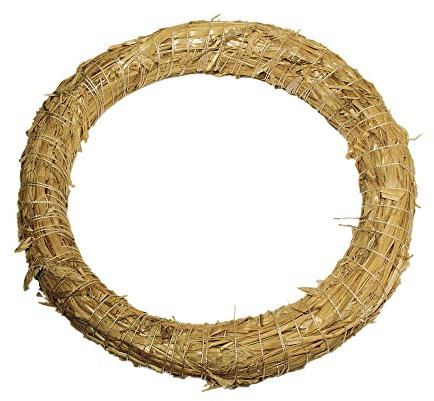 Rayher 8905931 Strohkranz, superdünn, natur, 30 cm ø