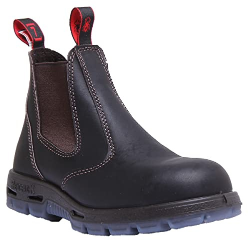 Redback USBBK Bottines Chelsea noires avec embout en acier, marron, 41 EU