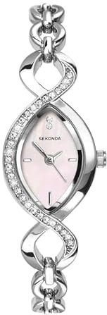 Sekonda Damen Quarzuhr mit Perlmutt-Zifferblatt, Analoganzeige und Silberarmband 4684.27