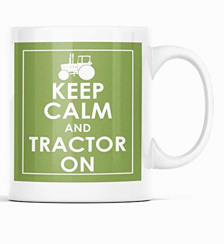 Keep Calm and Tractor ON - Green Ceramic Mug New Unique Easy Gift for All Occasions