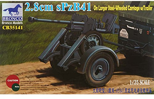 Bronco Models CB35141 - Modellbausatz 2.8 cm sPzb41 On Larger Steel-Wheeled Carriage Traile