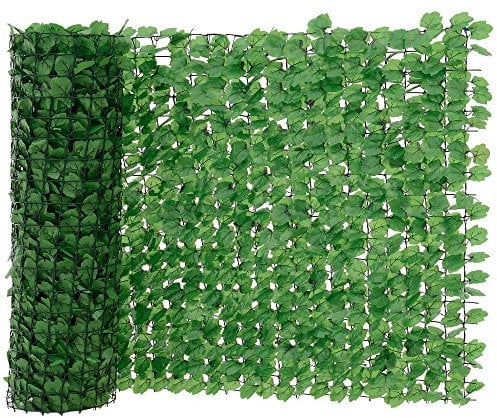 [neu.haus] Clôture avec Feuilles Brise Vue Brise Vente Polyester Plastique Fil de Fer Vert 300 x 100 cm