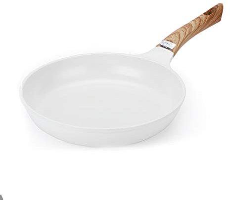Bratpfanne Keramikpfanne Weiß, japanische Pfanne Antihaft mit Holzgriff, Omelettpfanne Haushaltsgasherd Steak (größe : 26cm)