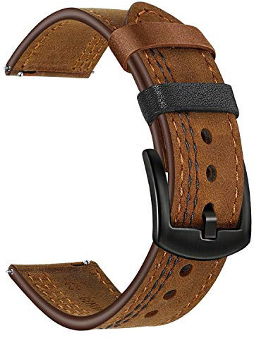TRUMiRR kompatibel mit Samsung Galaxy Watch3 45mm/Gear S3 frontier/Galaxy Watch 46mm/HUAWEI Watch 5 46mm Armband Leder, 22mm Doppelfarbe Leder Armband mit Schnellverschluss Uhrenarmband