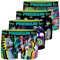 Freegun Boxer Uomo Multi-Sport, Mutande, RICK AND MORTY, Antiscivolo e Morbido, Set di 4, Verde/Turchese/Rosa/Nero, Taglie M