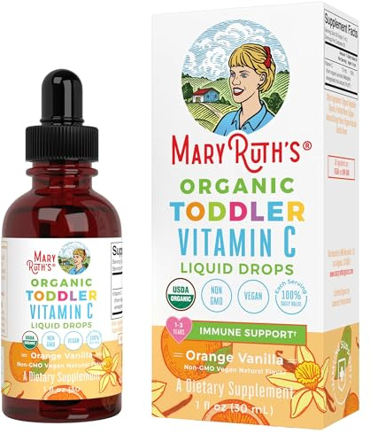 MARYRUTH'S Organic Toddler Vitamin C Drops for Immunity | Ages 1-3 Years | 15 mg Per Serving | Vitamin C for Immune Support & Overall Health | Vegan | Sugar Free | Gluten Free | Non-GMO | 30 Servings
