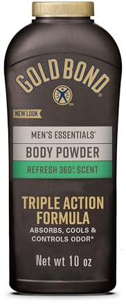 Gold Bond Men's Essentials Talkfreies Körperpulver, 284 ml, Refresh 360 Duft, Nässeschutz