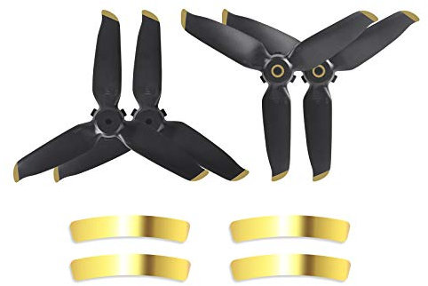 Fututech 2 Paar geräuscharme Propeller für DJI FPV Propeller CW CCW Zubehör für Drohne, leicht, leise (Gold Two Pairs)