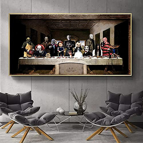MKWDBBNM Das letzte Abendmahl Sammlung Leinwand Malerei Lustige Anime Poster Druckt Wandkunst Dekoratives Bild Für Wohnkultur |60x120cm Kein Rahmen