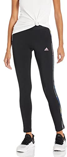 adidas Leggings da donna, Nero / rosa, M