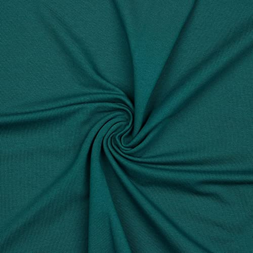 French Terry Uni Meterware Tex + GOTS zertifiziert über 50 Farben zur Auswahl Sweat (013 I Dunkelgrün, 100 x 150cm)