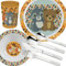 Kinderset Waldfreunde 7tlg. mit Gravur (z.B. Namen) personalisiertes Kinderbesteck + Kindergeschirr (Teller, Schale, Becher)