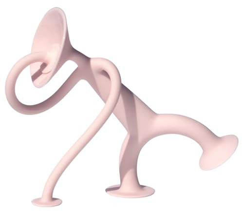 MOLUK Oogi Stretchy Silicone Character Toy for Toddlers & Kids, Flexible Suction Action Figure for Open-Ended Imaginative Play, BPA-Free Swiss Design Toy Encouraging Creativity, Baby Pink