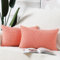 Madizz 2er Set Boho Gestreifte Kissenbezüge Weicher Kord Dekorativer Kissenbezug für Schlafzimmer Sofa Kissenhülle Koralle 40 x 60 cm
