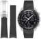 Armband für Moonswatch Swatch,Keine Lücke Weiches Silikon Ersatzband Armband Verstellbares, Uhrenarmband Armbänder Sports Wrist Band für Omega X Swatch Armband (Schwarz)
