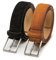 Riemen & Co Herrengürtel Bobby - Wildleder - 2er-Pack: Schwarz & Cognac - Breite: 3,5 cm - 105 cm