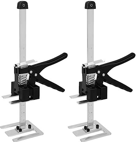 Elevador de mano para ahorrar trabajo, 2 unidades de 38 cm, soporte telescópico, ajuste de altura multifuncional para azulejos de pared, armario de elevación de paneles de puerta, gabinete