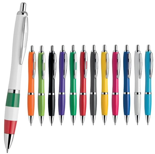 Hole Gadget ® | Penne Personalizzate Colorate con Scritta, Logo, Stock Ideali come Gadget Personalizzati Promozionali per Aziende ed Omaggio a Clienti, Matrimonio o Compleanno (100)