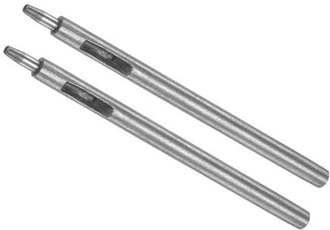 CoCud Leder Lochzange, 2 mm Knopfdurchmesser, 6 mm Schaft, Stahl Rundlochzange Nieten Setzer - (Anwendungen: für Lederhandwerk DIY Bekleidung Stoff), 2 Stück