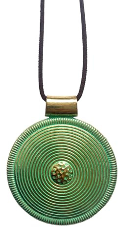 Collana Donna con Ciondolo a Spirale Grande Argentato – Collana Lunga Regolabile con Cordoncino in Camoscio Nero Stile Boho e Simbolico – Gioiello Artigianale Idea Regalo – ASTER ALHELÍ