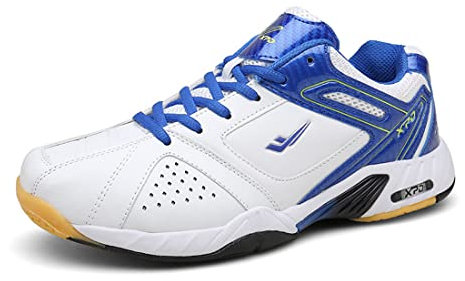 FJJLOVE Herren Womens Badminton Schuhe, Leichter Kürbis-Sneaker-Profi-Indoor-Pickleball-Kürbisschuhe Anti-Rutsch-Volleyball-Trainer,Blau,37 EU