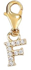 Depesche 11785-012 Charms Express yourself - Anhänger für Halsketten und Armbänder, Buchstabe F,vergoldet, als kleines Geschenk