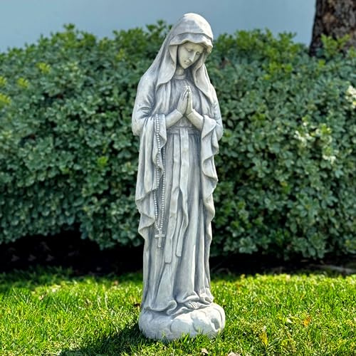 Galt International Gartenstatue Jungfrau Maria, betende gesegnete Mutter, 81,3 cm, religiöse Harzstatue, für drinnen und draußen, Heilige Königin des Himmels, FB23825AM