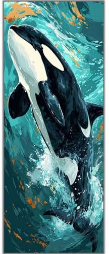 Diamond Painting Wal Orca, Diamond Painting Groß xxl 210 X 70 cm, DIY Diamant Painting Bilder, 5D Diamond Painting Erwachsene, Daiments Painting Diamond-Painting Crafts, Haus Wand Dekoration -490FC