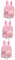 GALPADA 3St ausgestopftes Tierspielzeug Kinder Schulranzen zeichentasche Kinder Flamingo-Snack-Tasche Rucksack für Kinder zum Plüschtier plüsch Rucksack Kleinkind Lipgloss Vorschule Rosa
