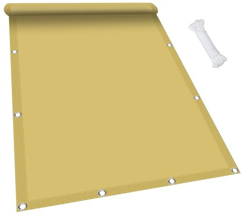 Sonnensegel 2.6 x 10 m, Wasserdicht 98% UV Schutz Sonnenschutz Markise inkl Befestigungsseile für Garten Terrasse, Creme Farben