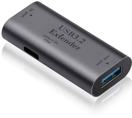 SinLoon USB C auf USB A 5 Gbit/s Signalverstärker Extender Adapter Verlängerung 10 m lange Distanz Signalverstärker Anschluss mit 15W USB C Stromanschluss